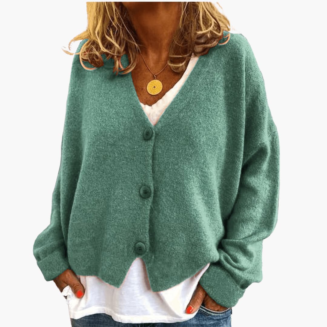 Ines Paris | Cardigan femme col V en maille douce boutonné