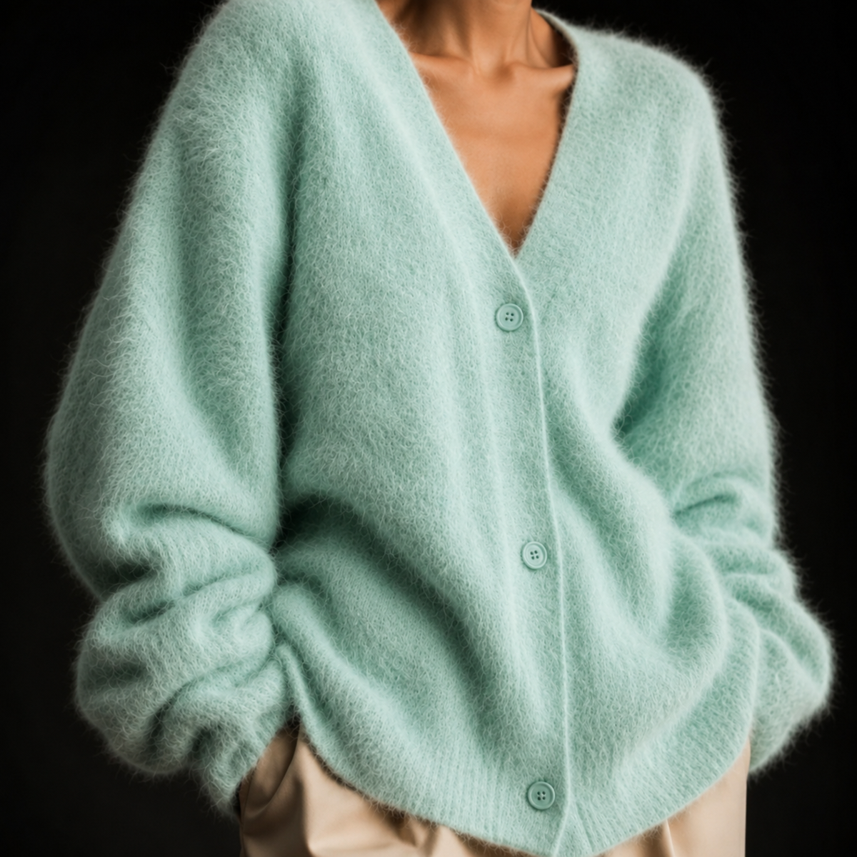 Ines Paris | Cardigan femme effet cachemire à boutons