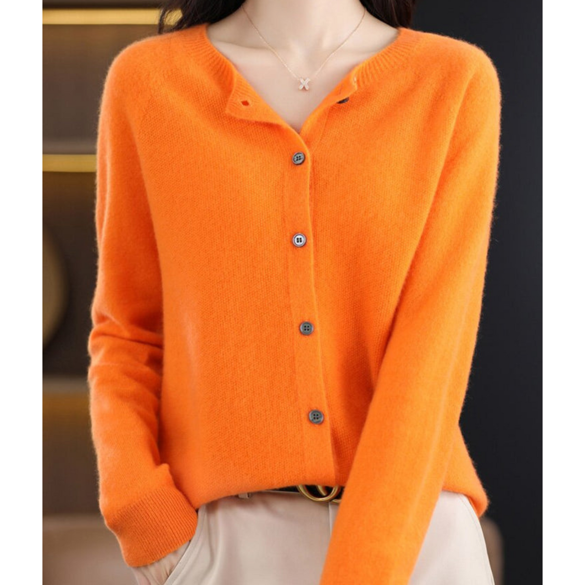 Ines Paris | Gilet en Maille Femme Col Rond Boutonné Hiver