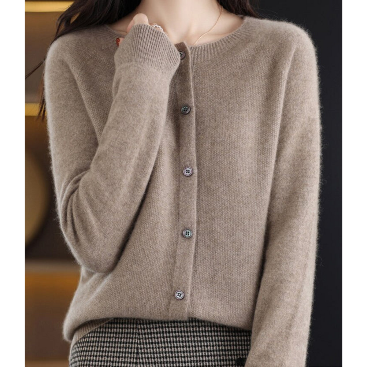 Ines Paris | Gilet en Maille Femme Col Rond Boutonné Hiver