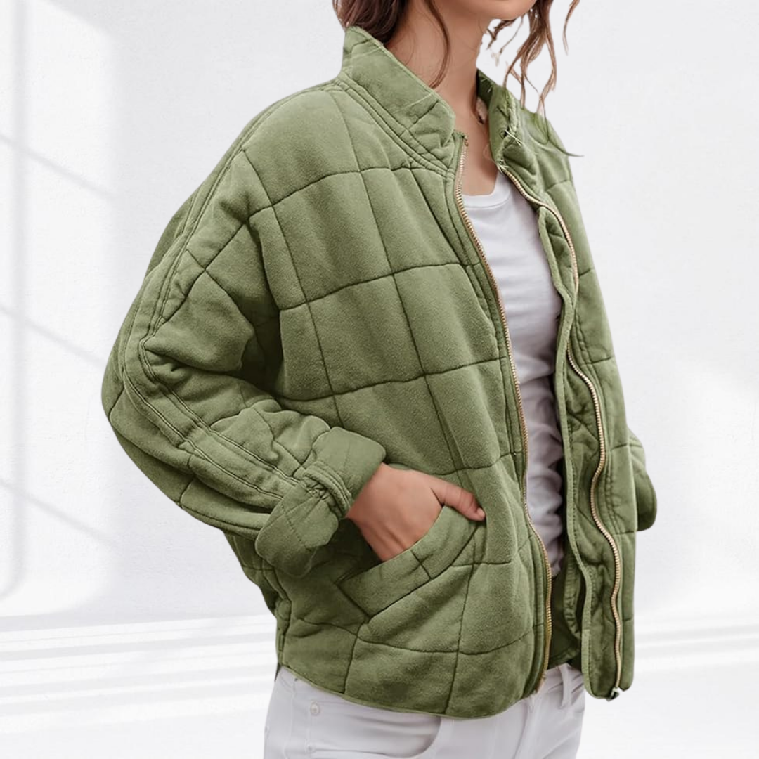Ines Paris | Veste matelassée femme oversize, col montant zippé