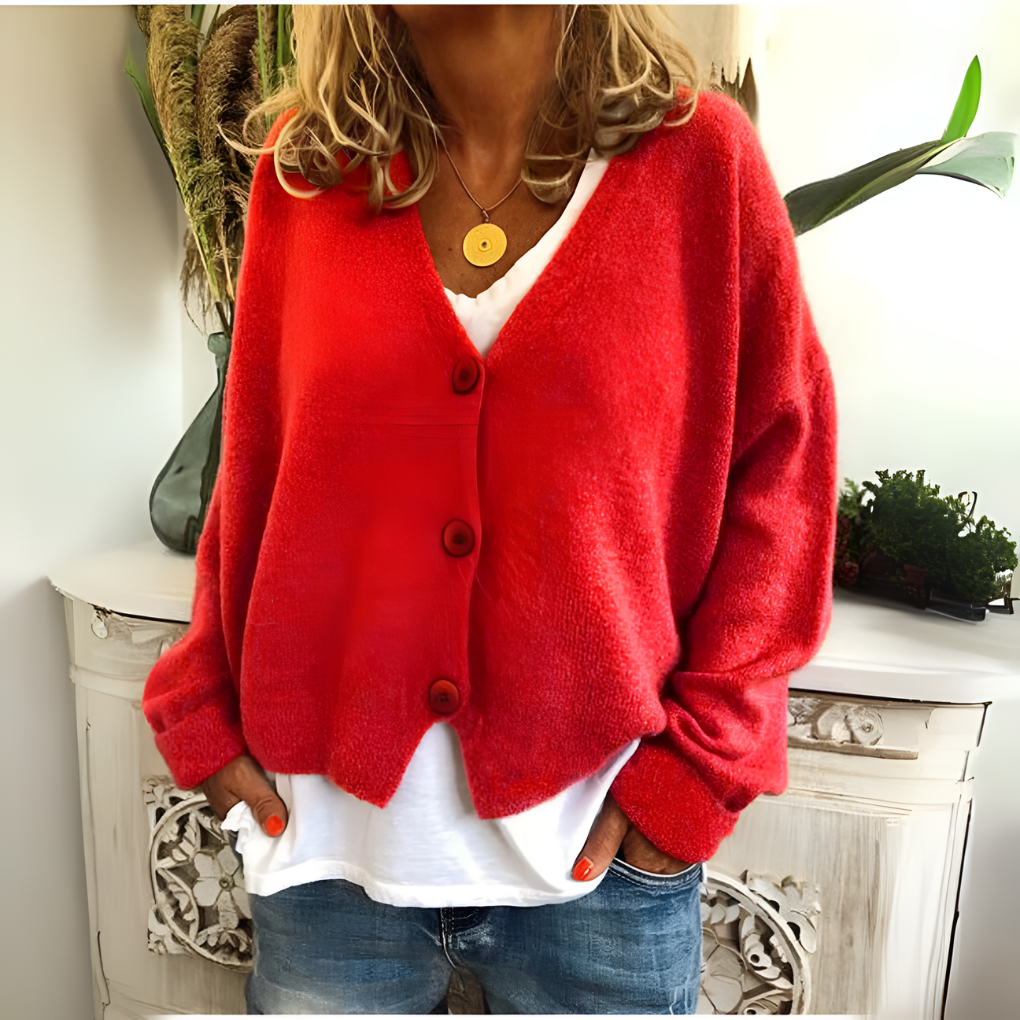 Ines Paris | Gilet femme col V boutonné coupe décontractée