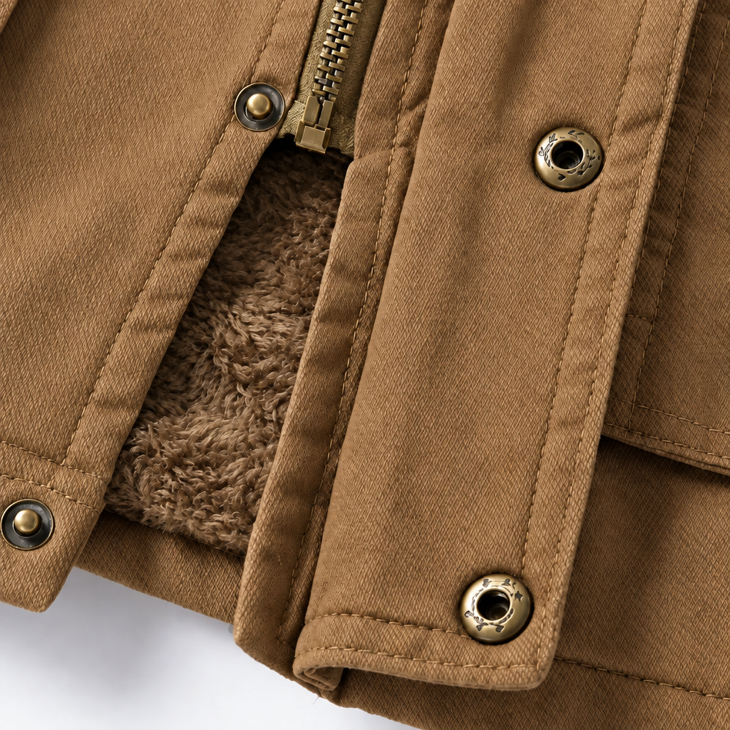 Veste à capuche homme, zip et boutons, poches multiples