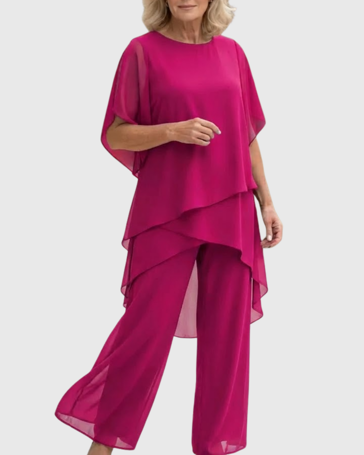 Ensemble femme blouse mousseline et pantalon large