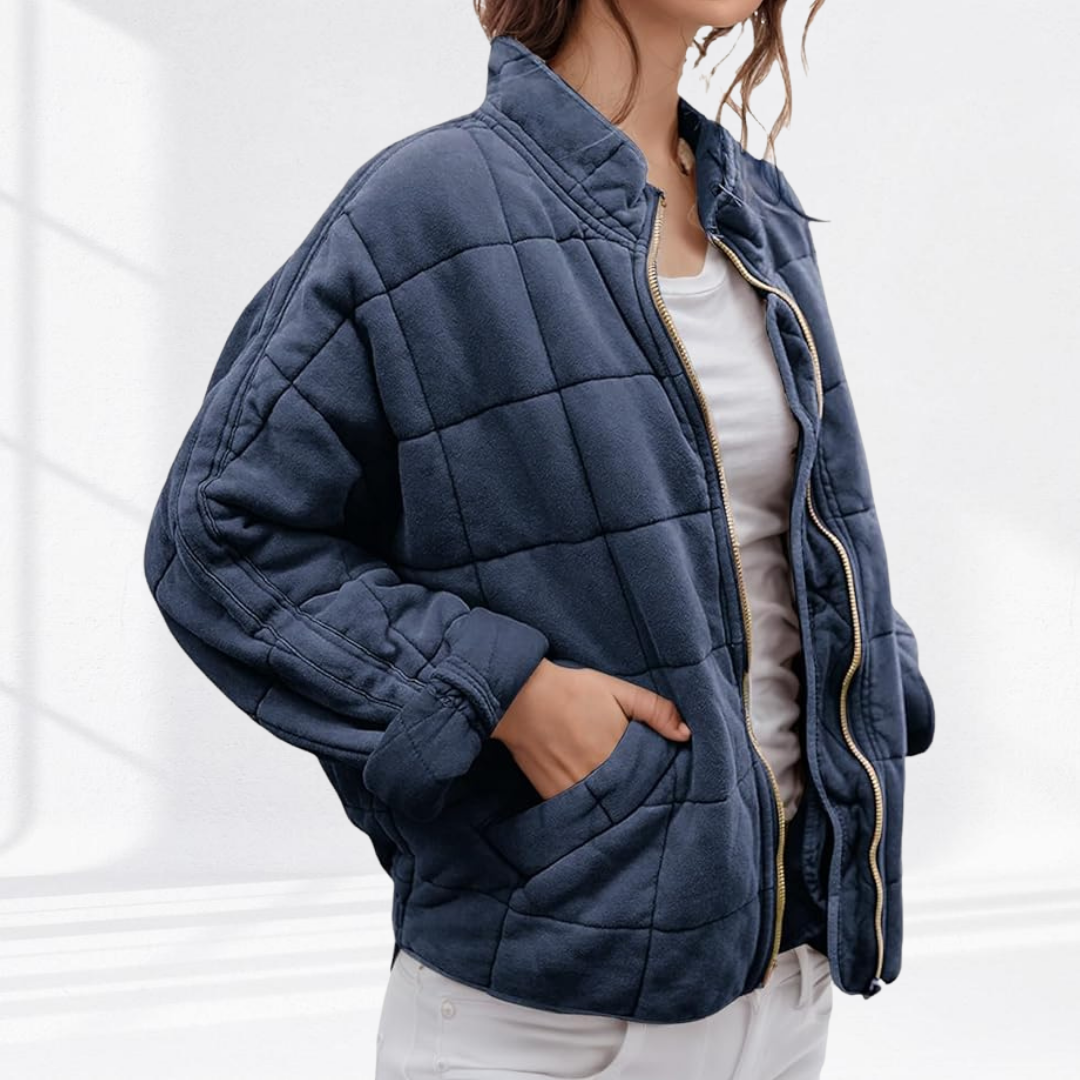 Ines Paris | Veste matelassée femme oversize, col montant zippé
