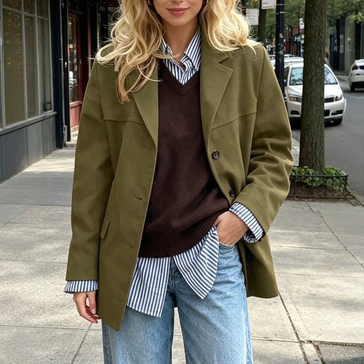Ines Paris | Manteau Femme Ample Style Rétro – Grandes Poches