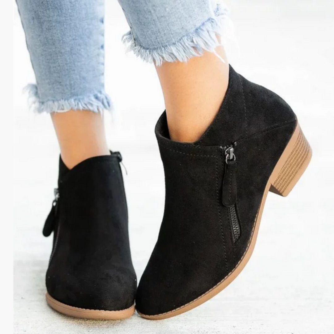 Ines Paris | Bottines femme déperlantes à zip et talon bloc