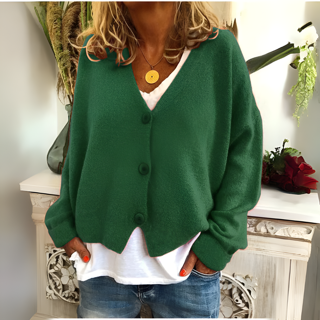Ines Paris | Gilet femme col V boutonné coupe décontractée