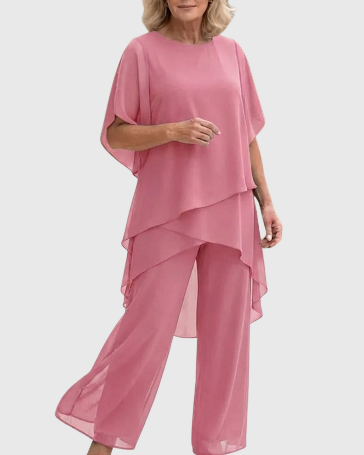 Ensemble femme blouse mousseline et pantalon large