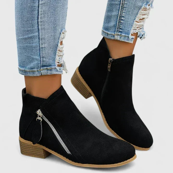 Ines Paris | Bottines femme déperlantes à zip et talon bloc