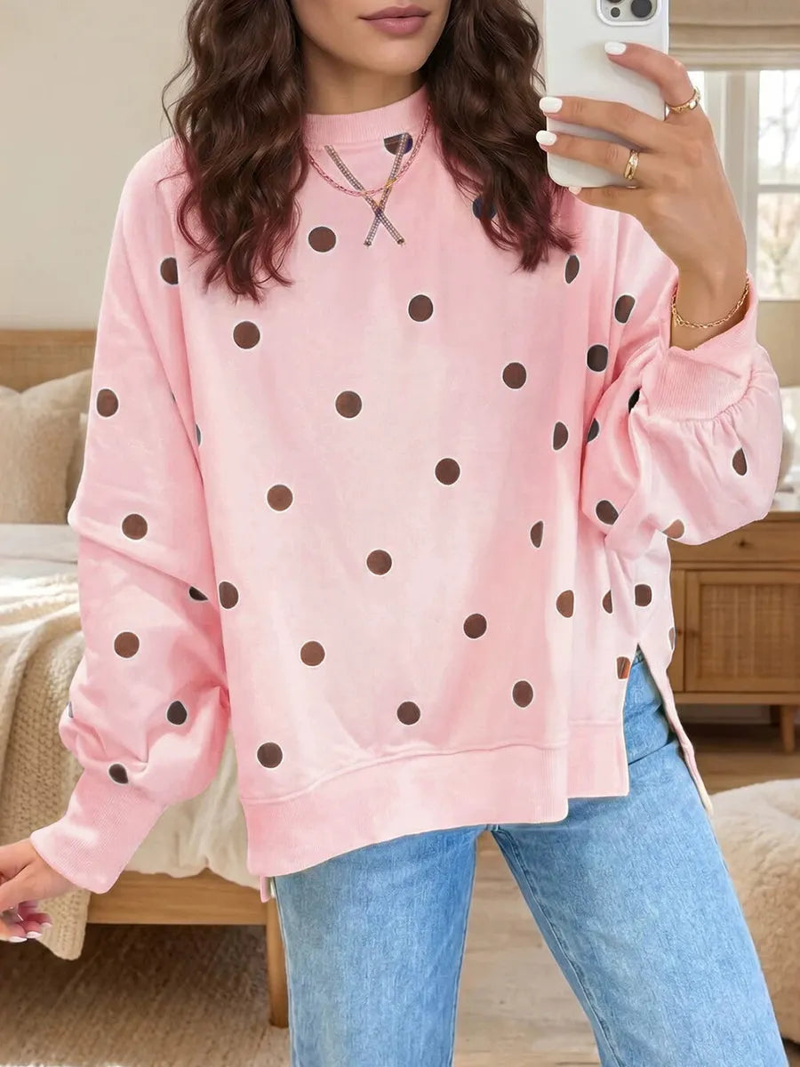 Ines Paris | Sweat femme à pois col rond coupe ample