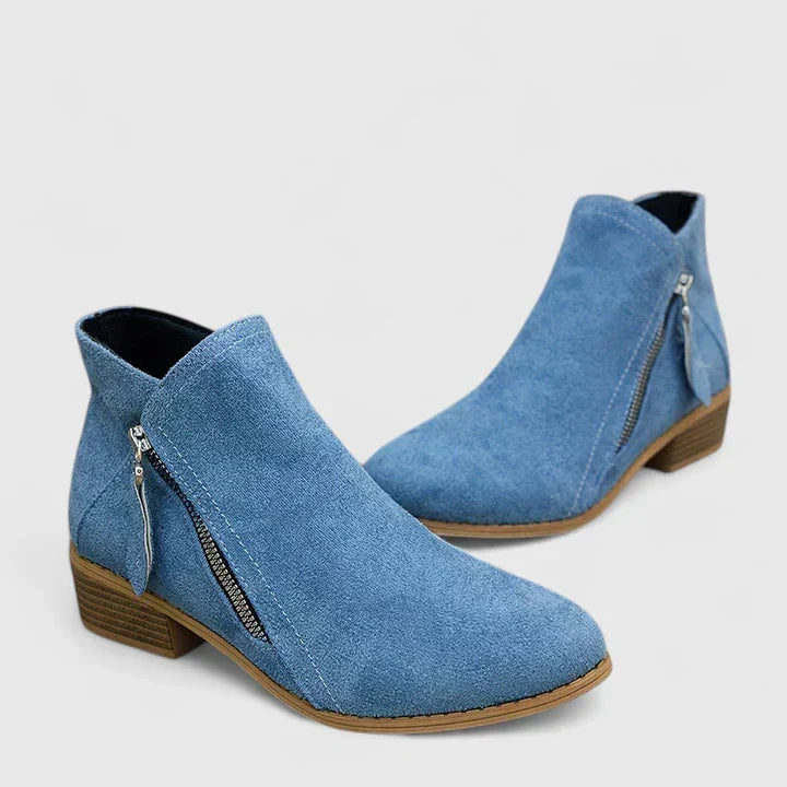 Ines Paris | Bottines femme déperlantes à zip et talon bloc