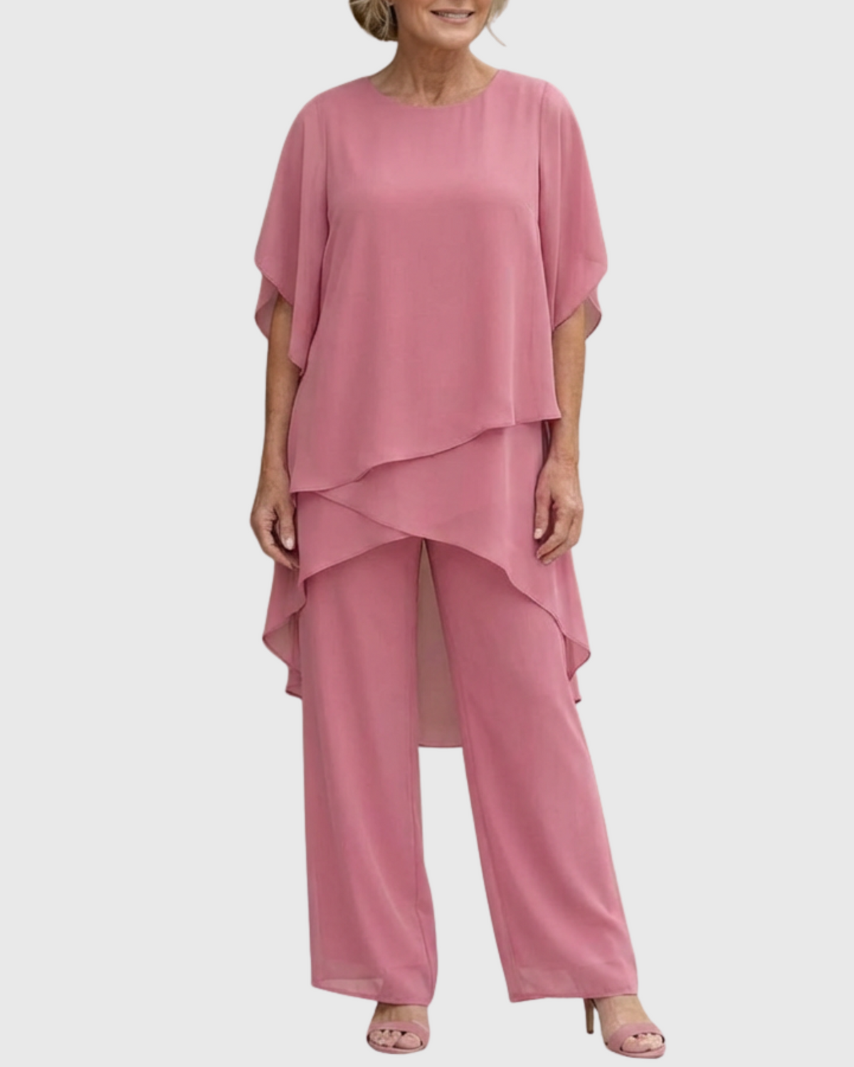 Ensemble femme blouse mousseline et pantalon large
