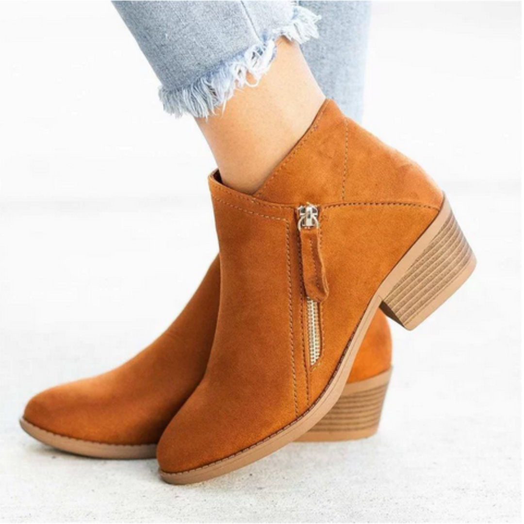 Ines Paris | Bottines femme déperlantes à zip et talon bloc