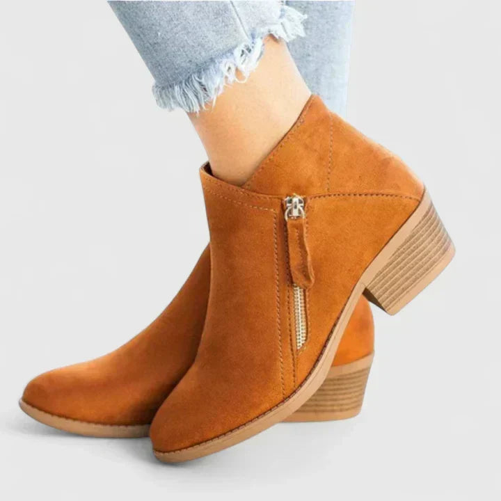 Ines Paris | Bottines femme déperlantes à zip et talon bloc