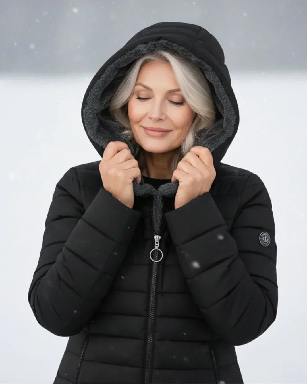 Manteau d'hiver femme doublé polaire capuche amovible