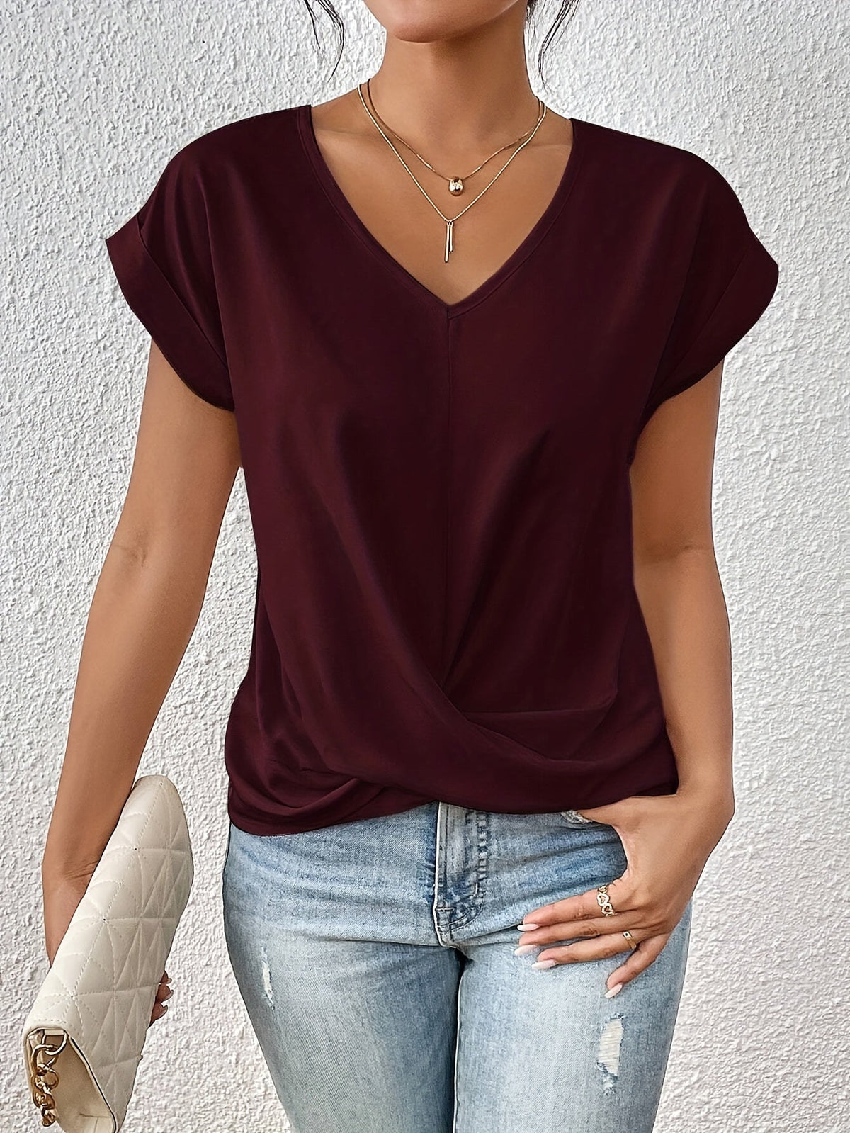 Ines Paris | T-shirt femme col cœur légèrement extensible