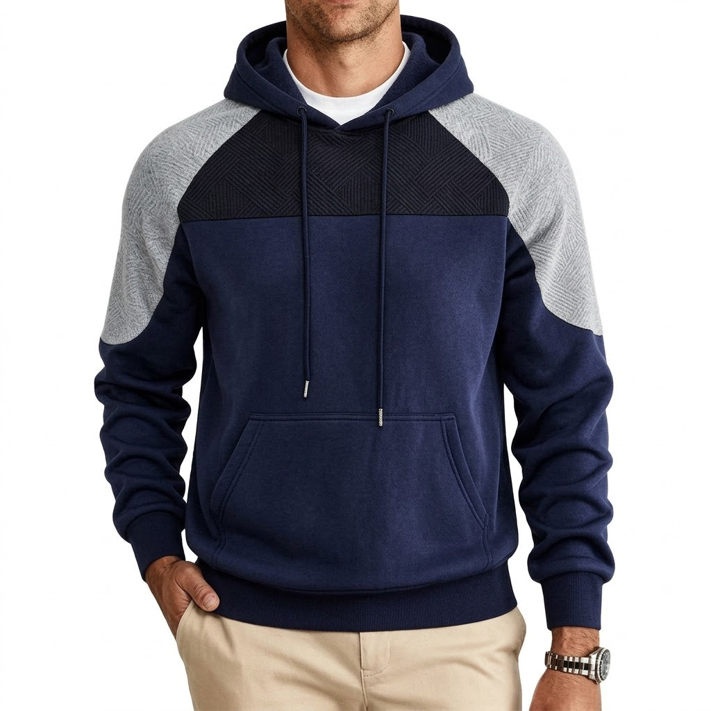 Pull homme patchwork, coupe ample à manches longues