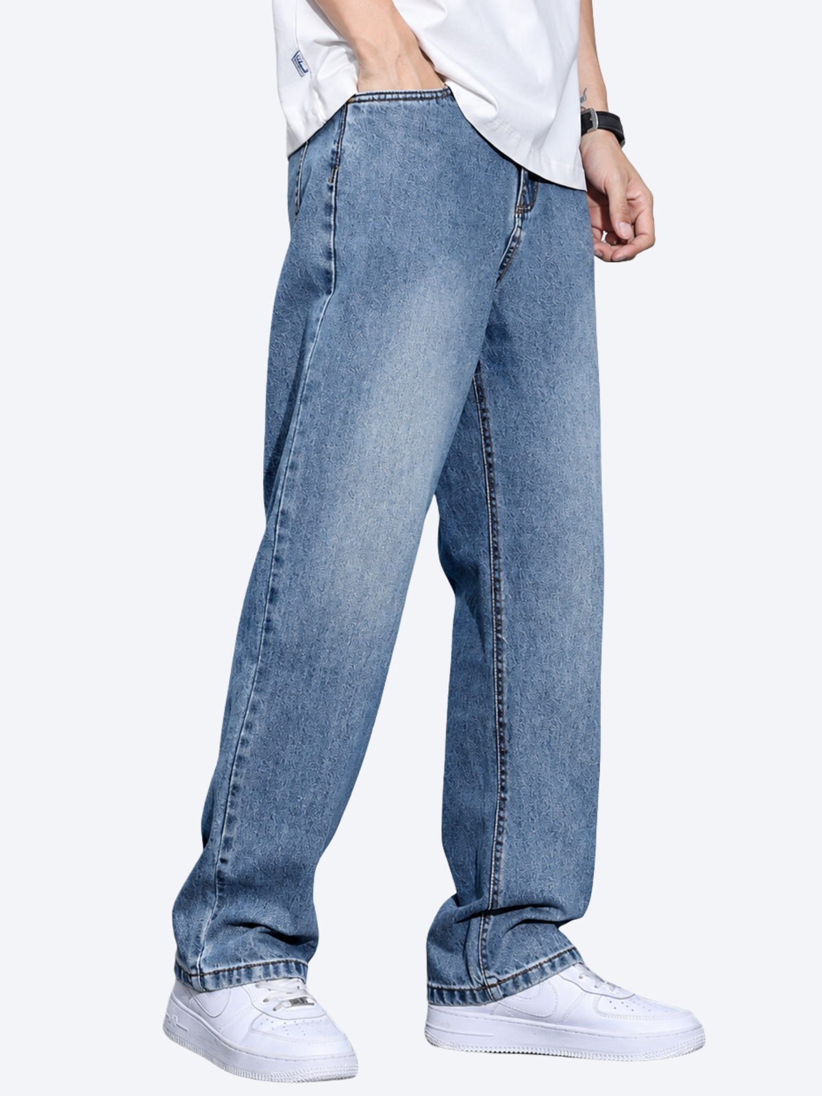 Jean baggy homme coupe ample, poches pratiques