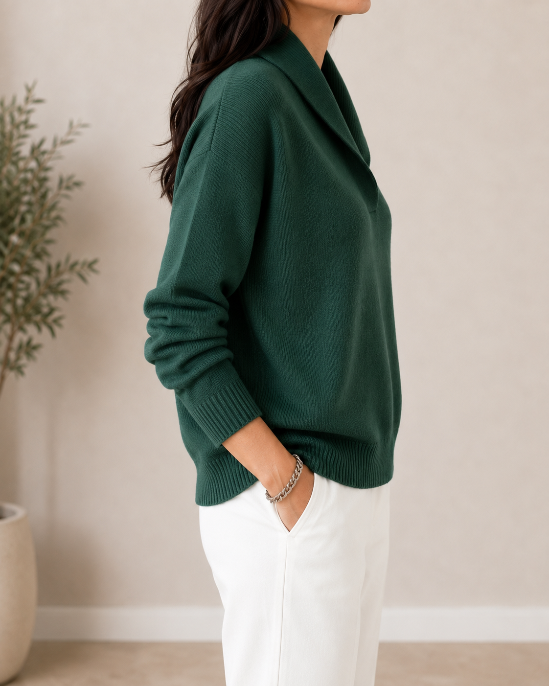 Ines Paris | Pull Col V Femme en Maille Coupe Ample