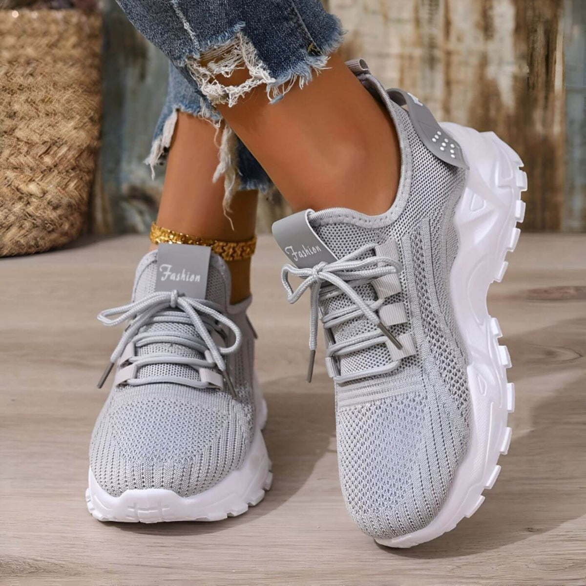 Baskets confort femme ergonomiques amorti bout large