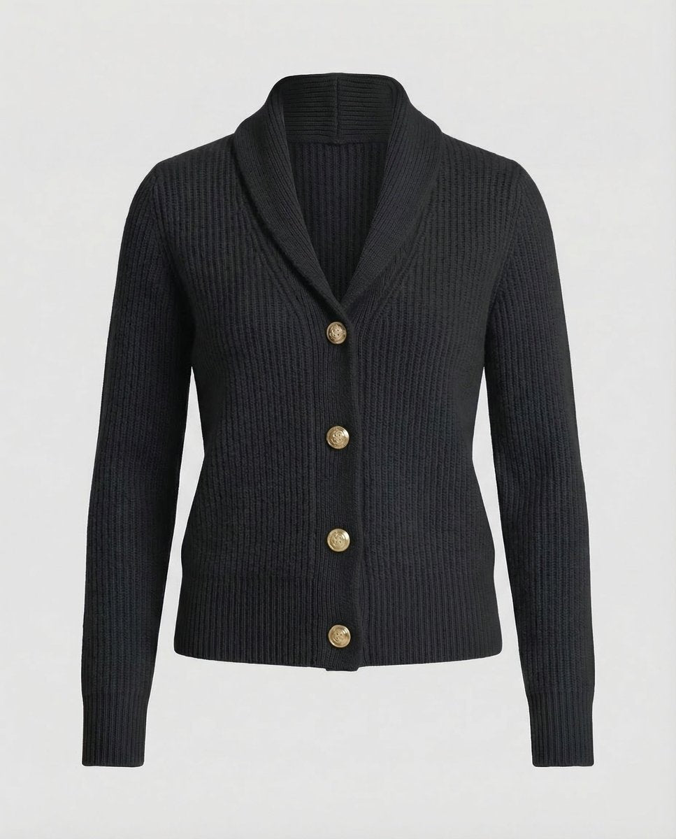 Ines Paris | Gilet femme col tailleur en maille côtelée