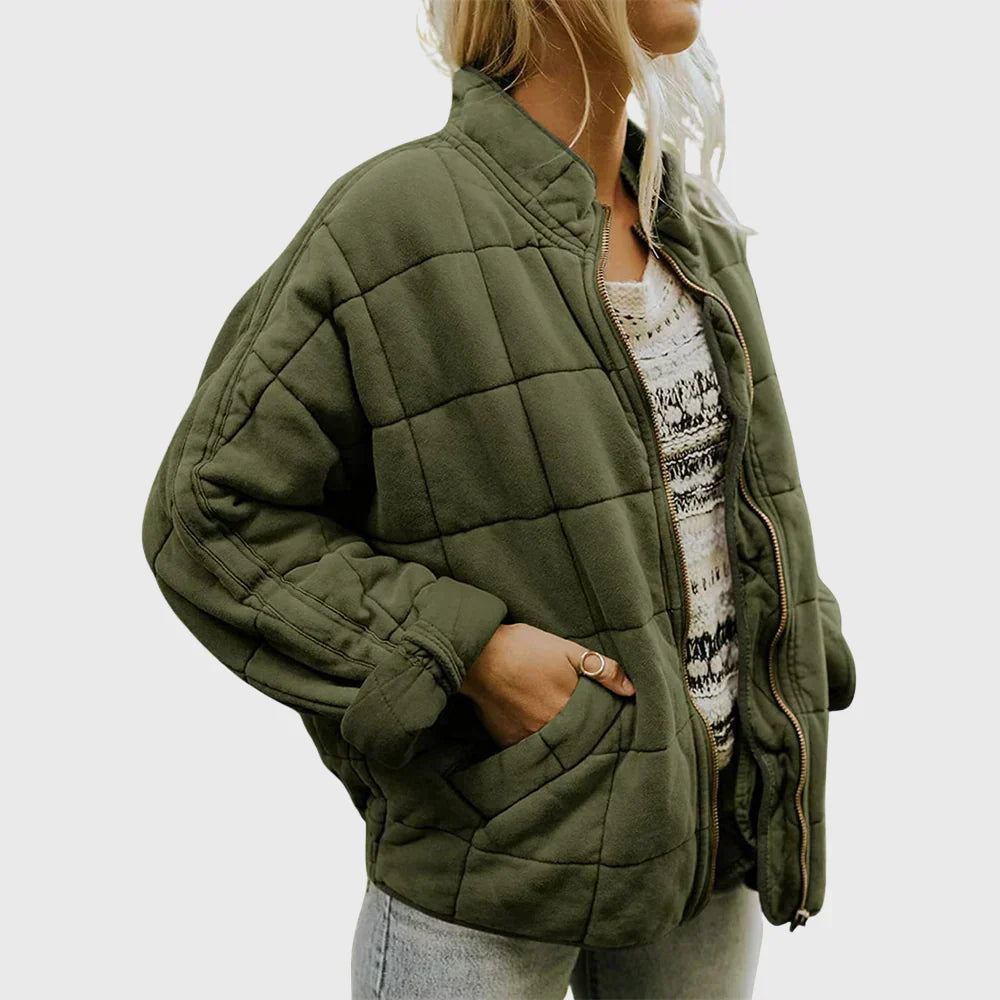 Ines Paris | Veste matelassée femme oversize, col montant zippé