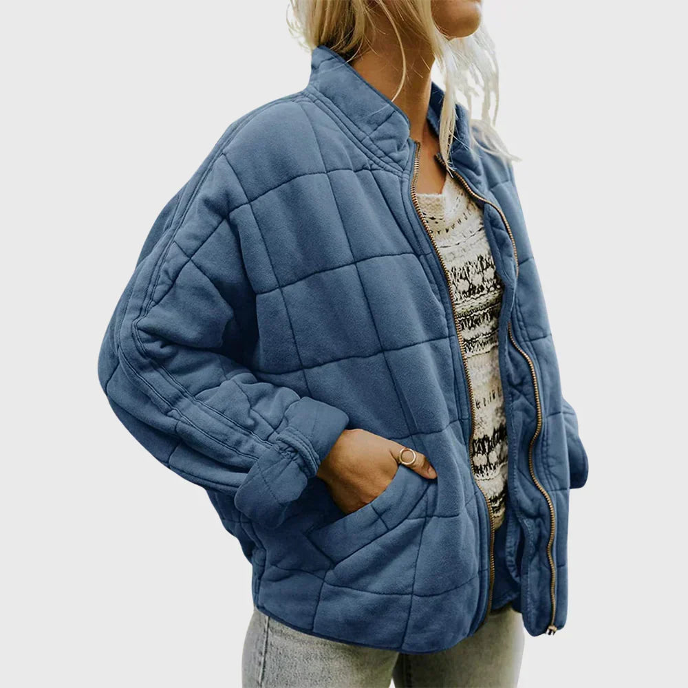 Ines Paris | Veste matelassée femme oversize, col montant zippé