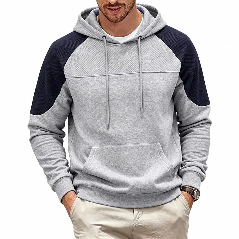 Pull homme patchwork, coupe ample à manches longues