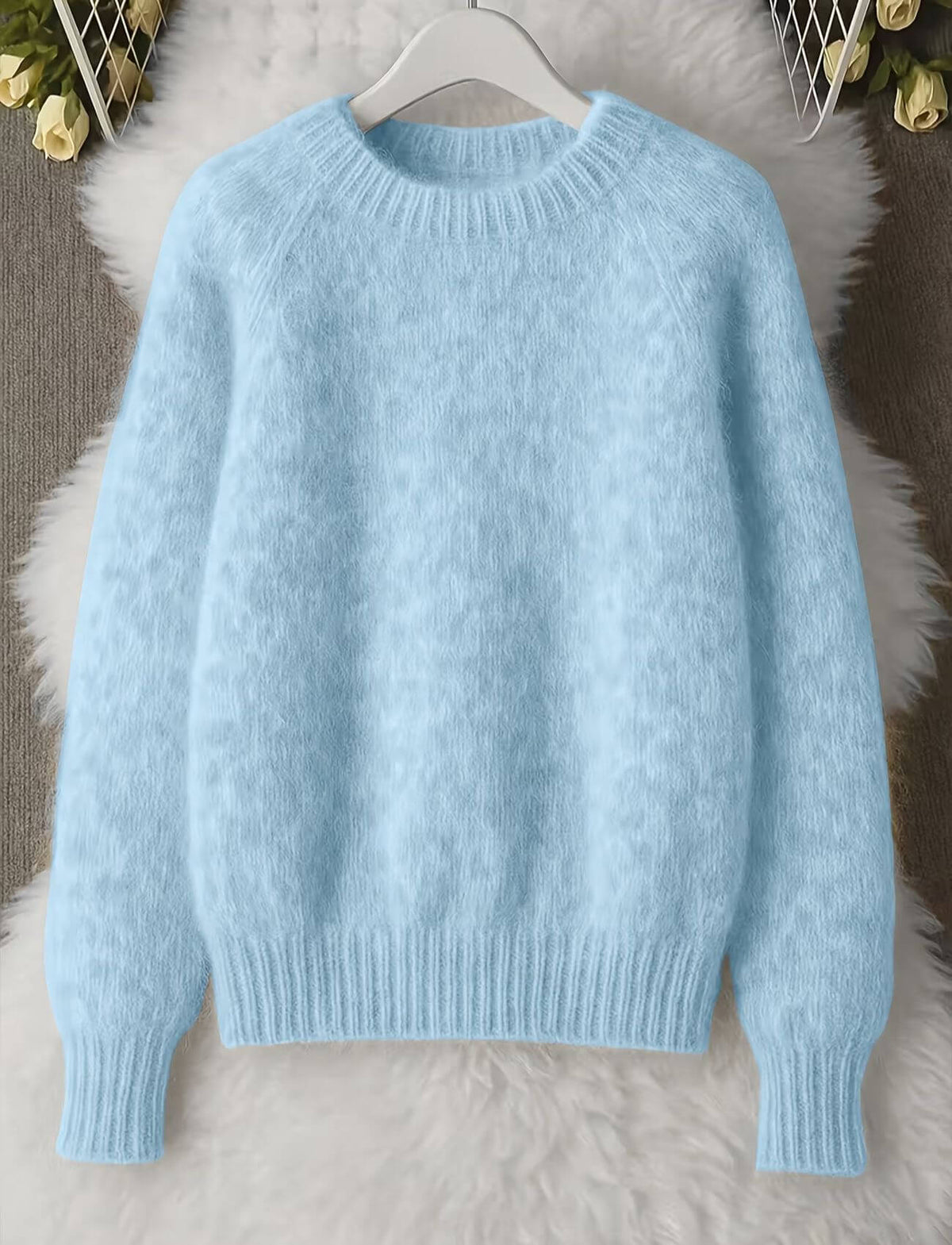 Pull col rond femme doux et léger coupe décontractée