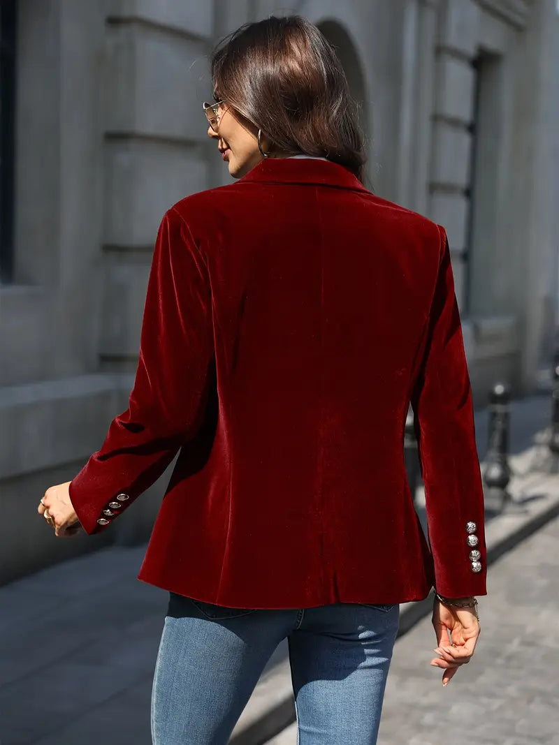 Ines Paris | Blazer velours femme cintré à boutons dorés