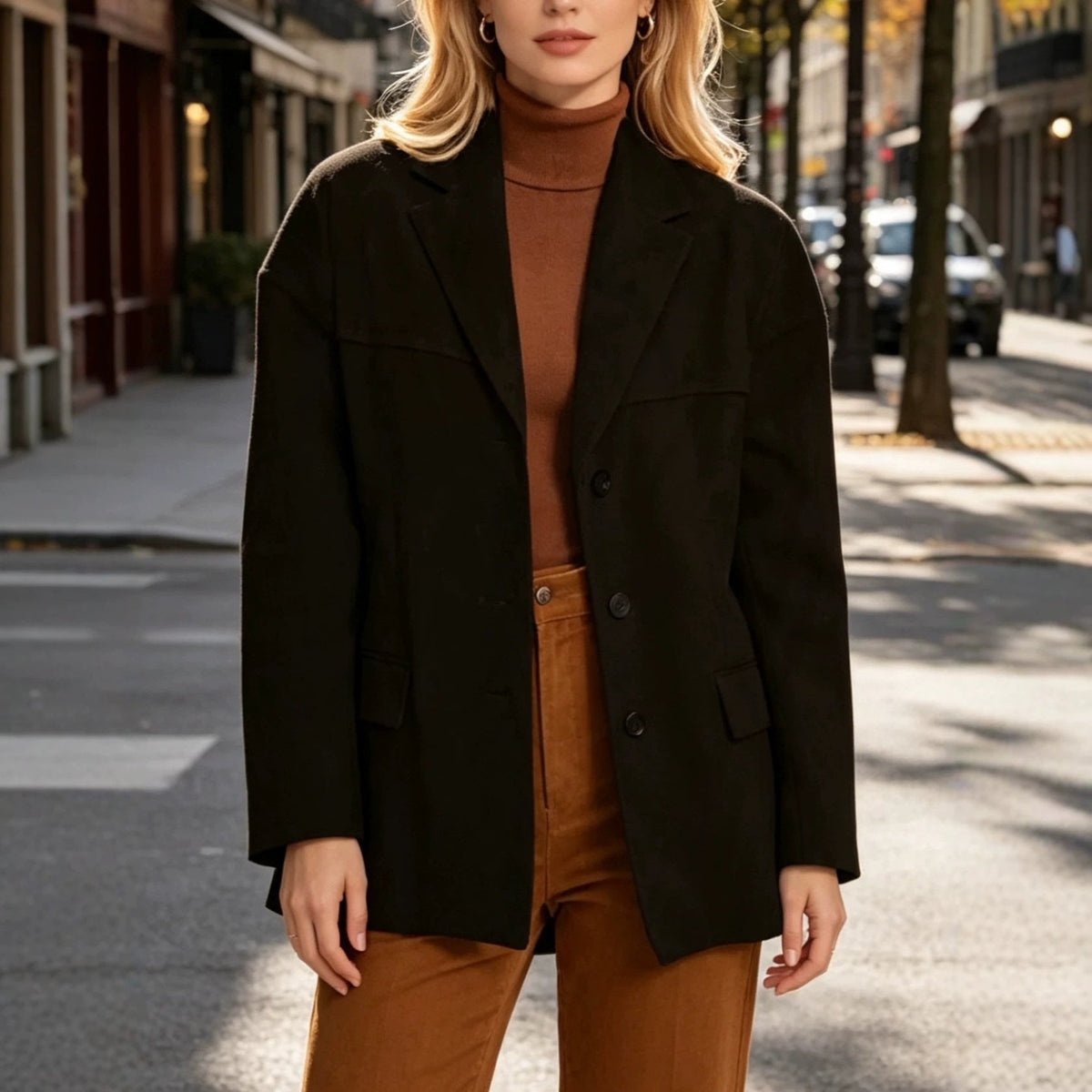 Ines Paris | Manteau Femme Ample Style Rétro – Grandes Poches
