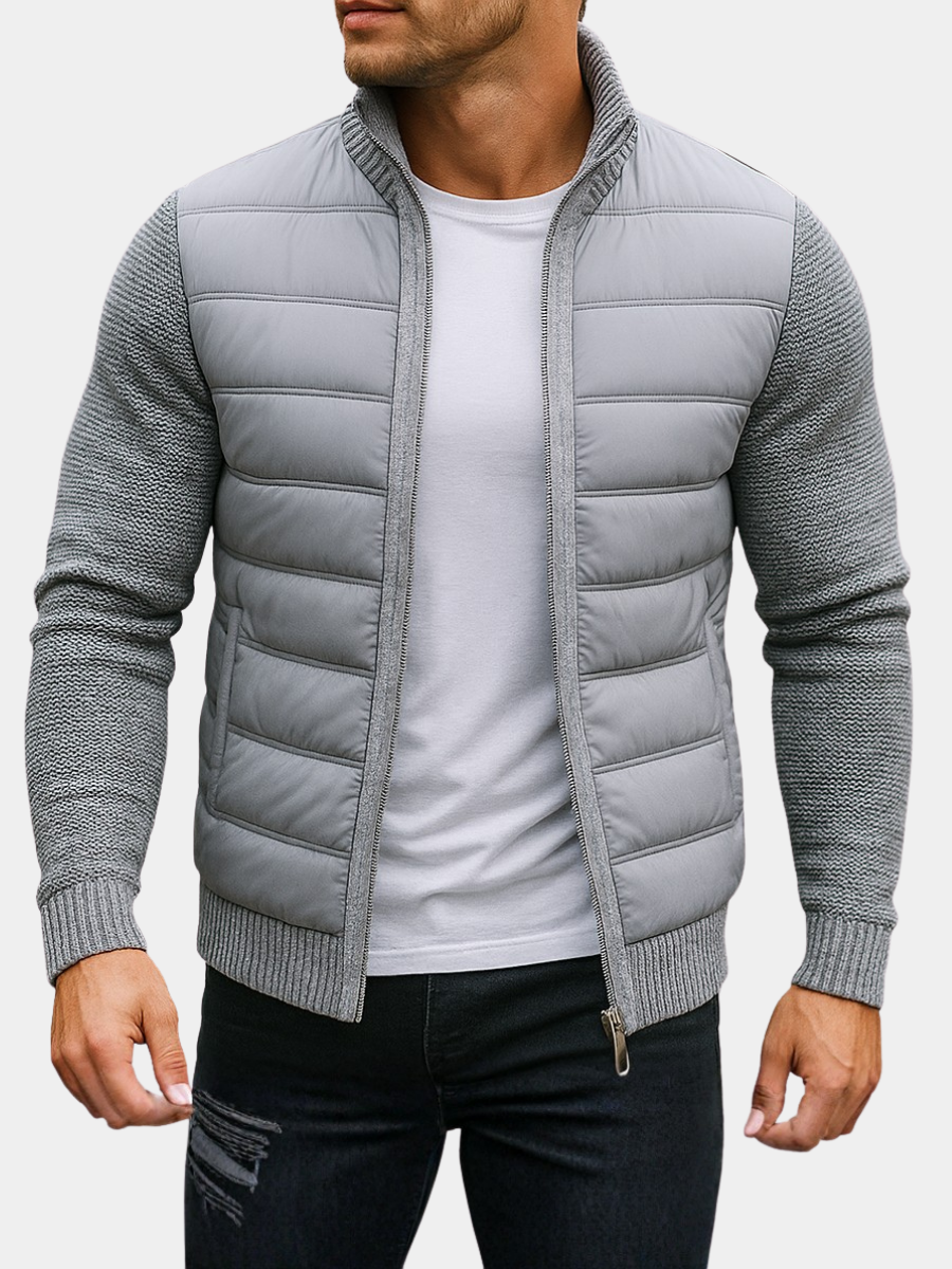 Adrien | Veste Matelassée Homme à Manches en Maille et Col Montant - vue 6