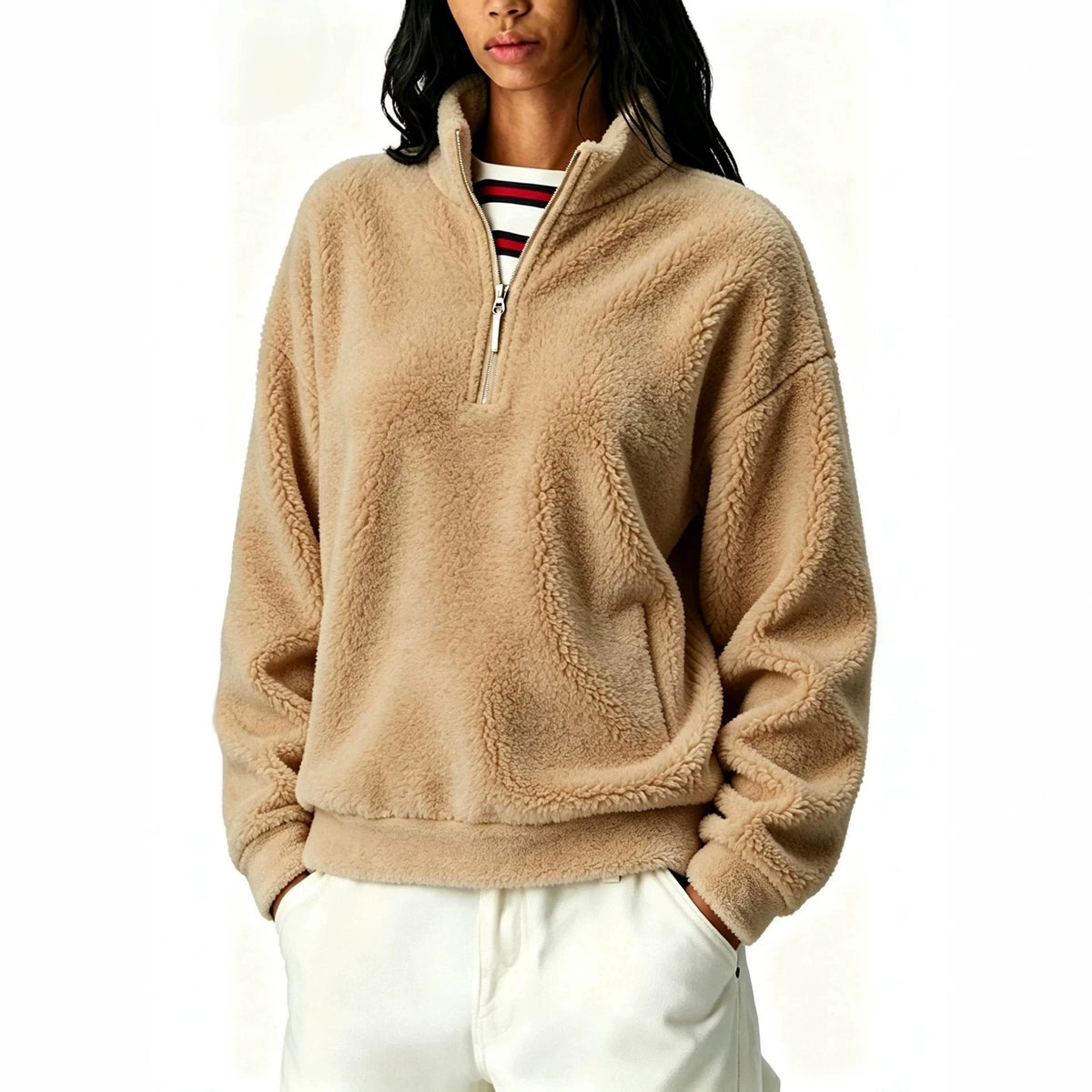 Ines Paris | Sweat Zippé Femme Doublure Polaire – Chaud et Confortable
