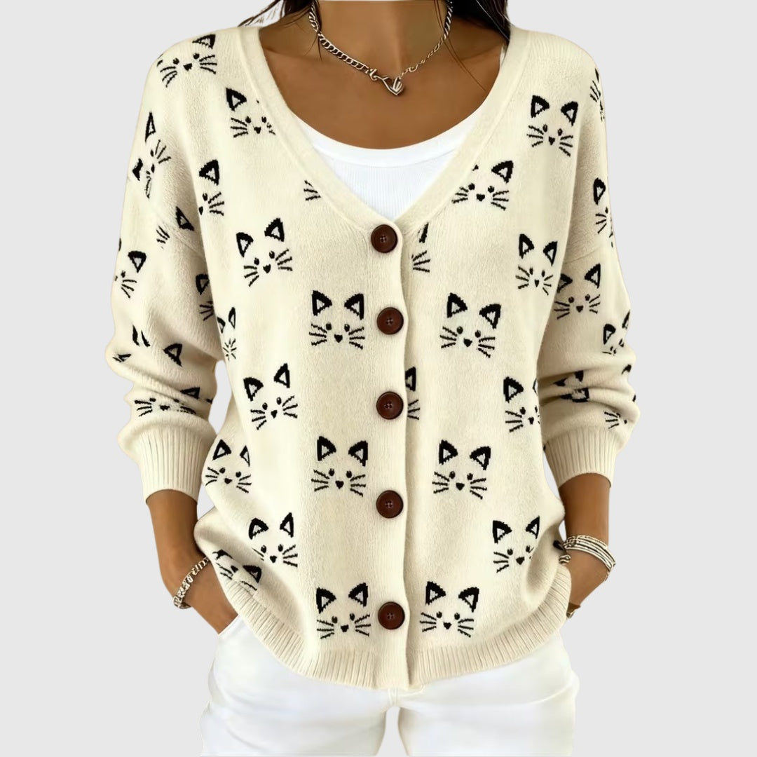 Ines Paris | Cardigan Rayé Femme en Maille Boutonné Grande Taille