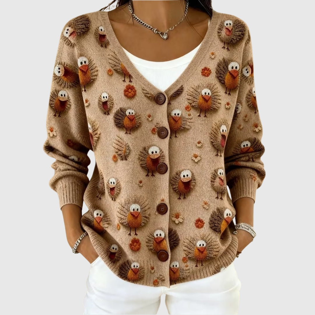 Ines Paris | Cardigan Rayé Femme en Maille Boutonné Grande Taille