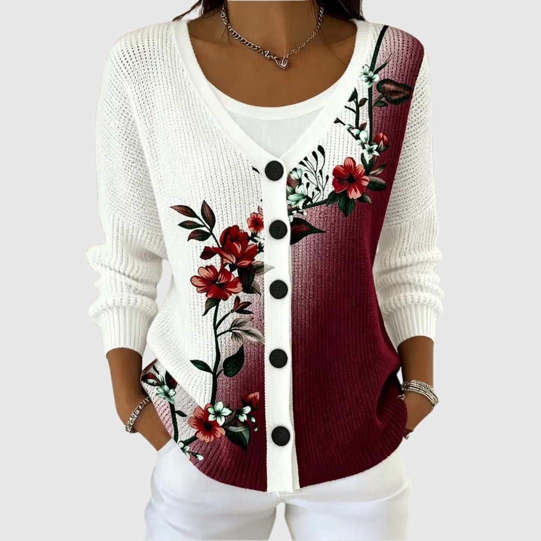Ines Paris | Cardigan Rayé Femme en Maille Boutonné Grande Taille