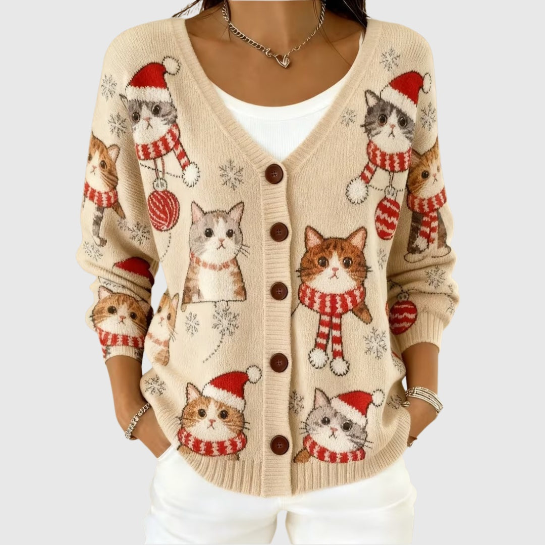 Ines Paris | Cardigan Rayé Femme en Maille Boutonné Grande Taille