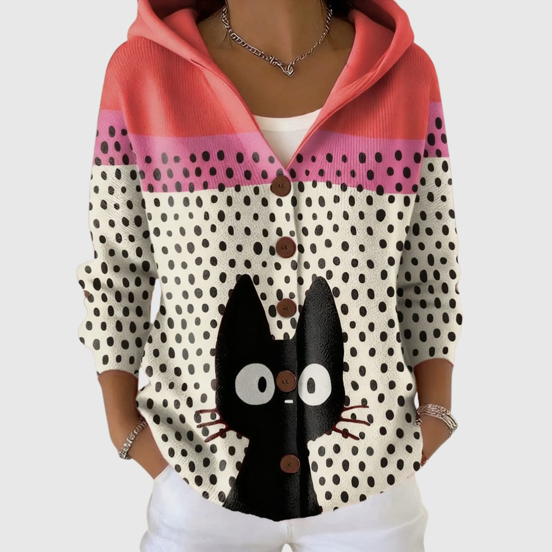 Ines Paris | Cardigan Rayé Femme en Maille Boutonné Grande Taille