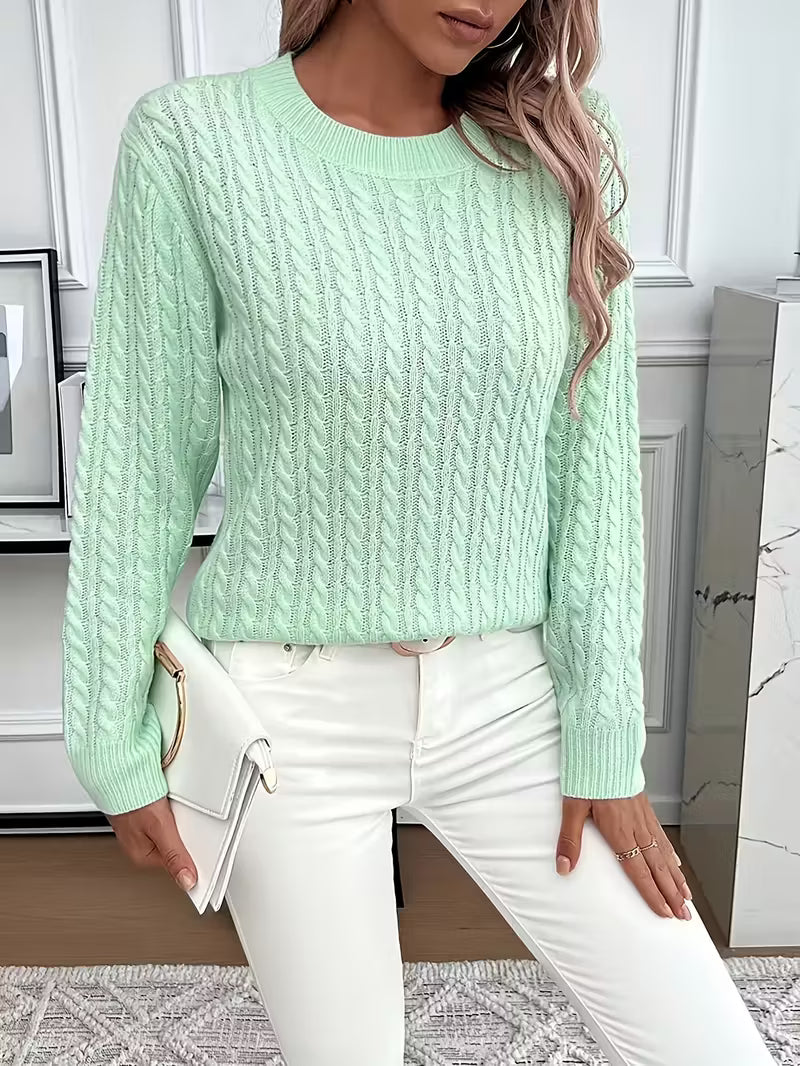 Annabelle | Pull Femme Torsadé Col Rond en Maille Chaude - vue 5