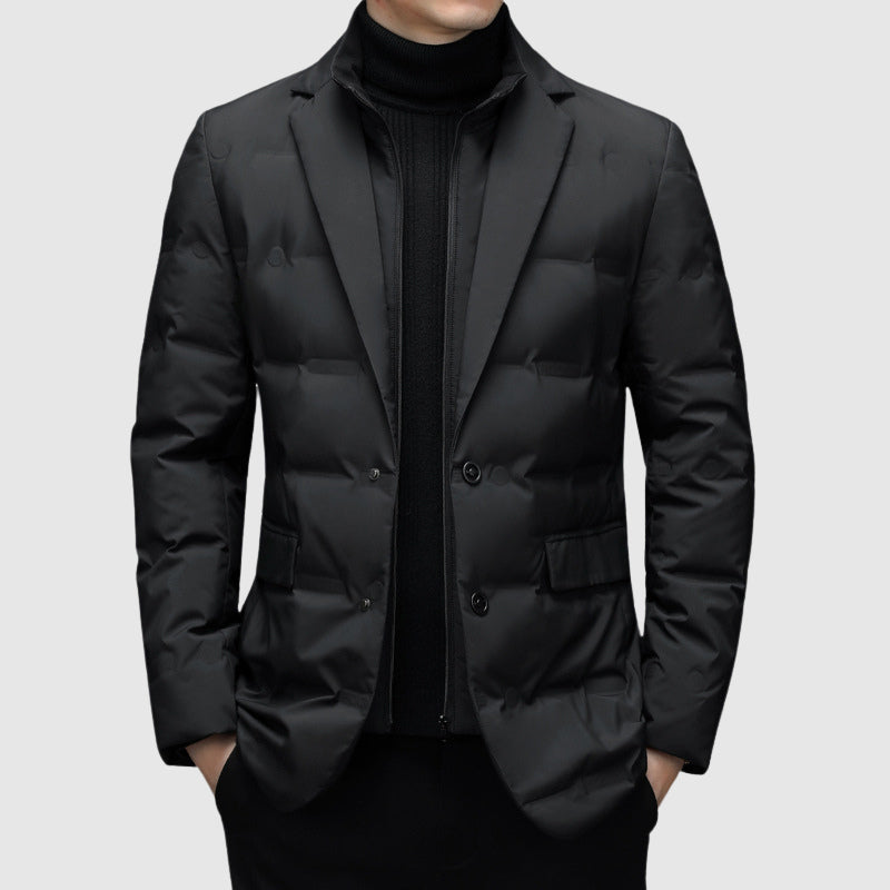 Armand | Doudoune Homme Style Blazer Matelassée à Col Tailleur - Noir