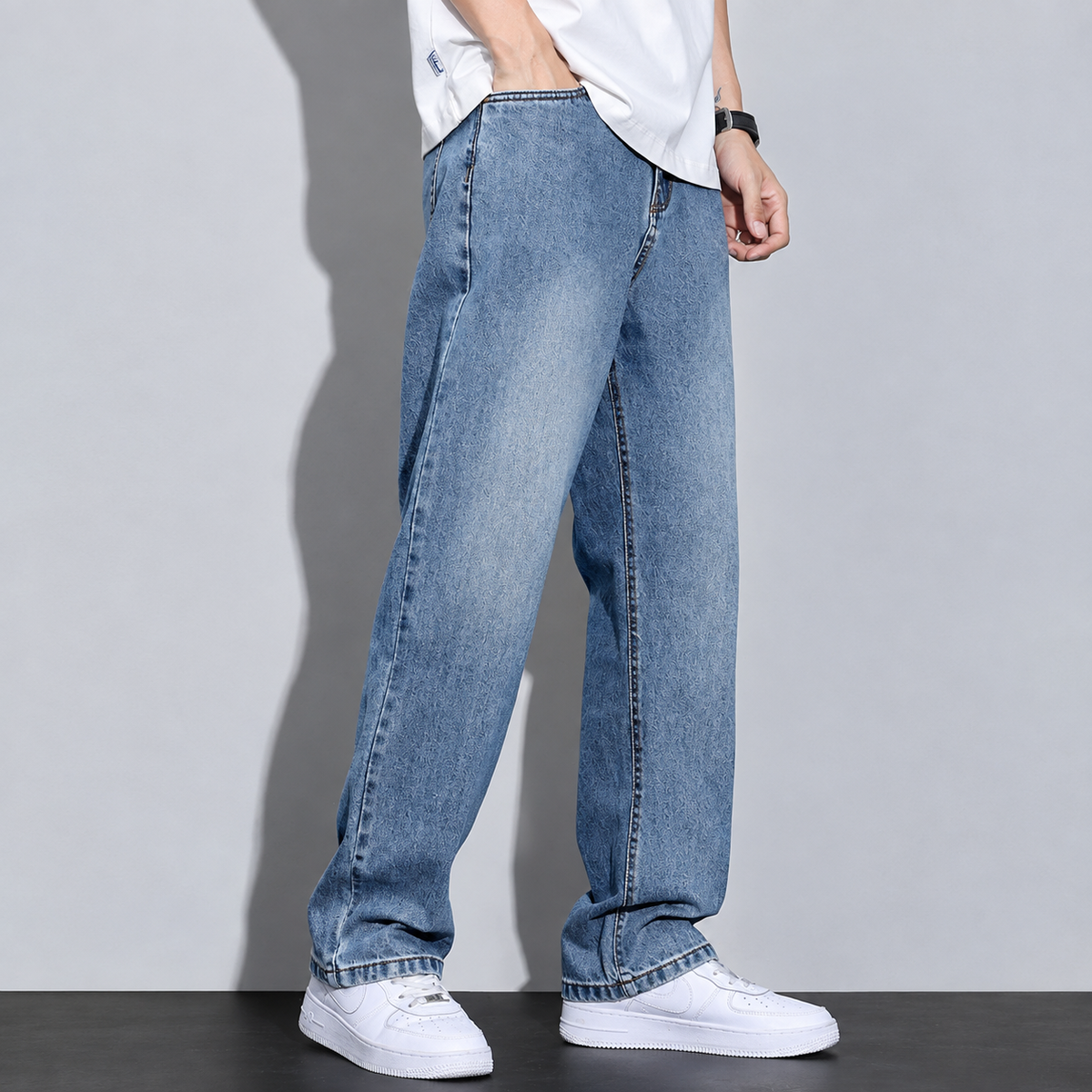 Jean baggy homme coupe ample, poches pratiques
