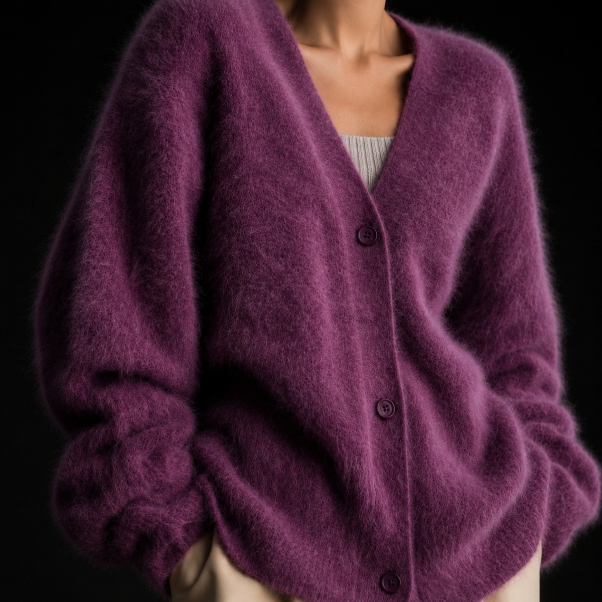 Ines Paris | Cardigan femme effet cachemire à boutons