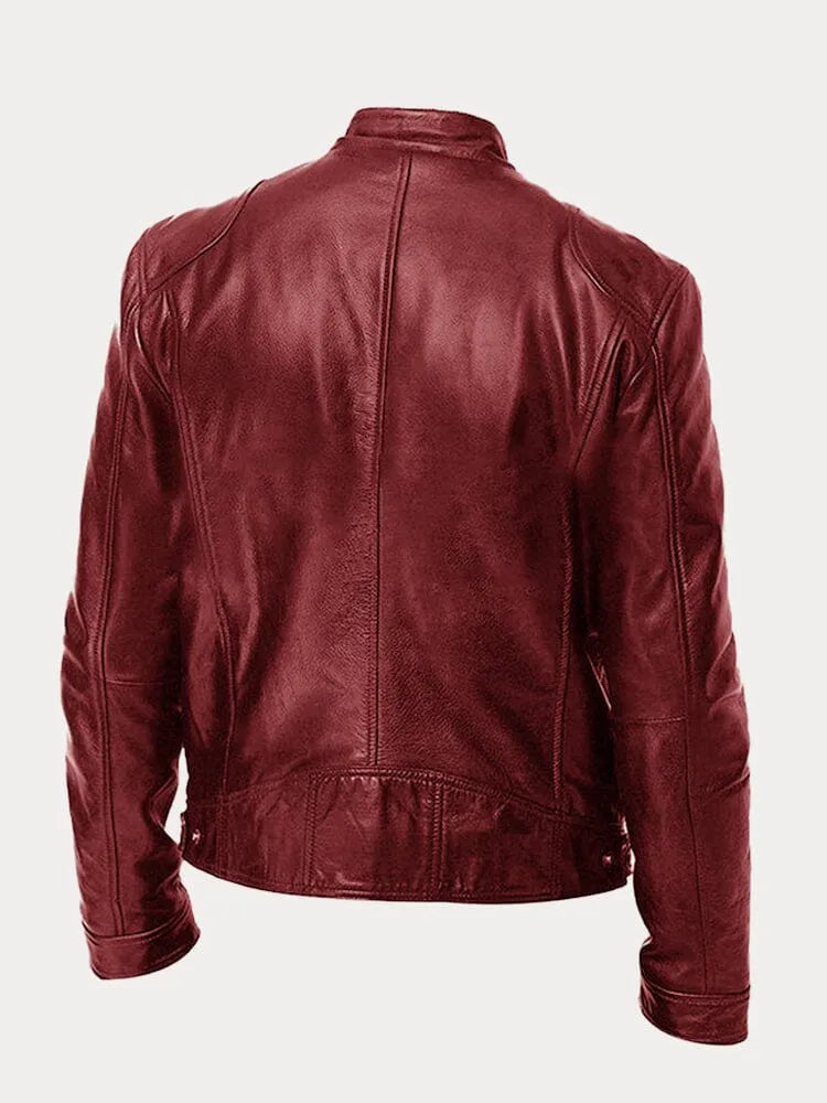 Côme | Blouson Motard Homme Effet Cuir à Col Montant Doublé - vue 2
