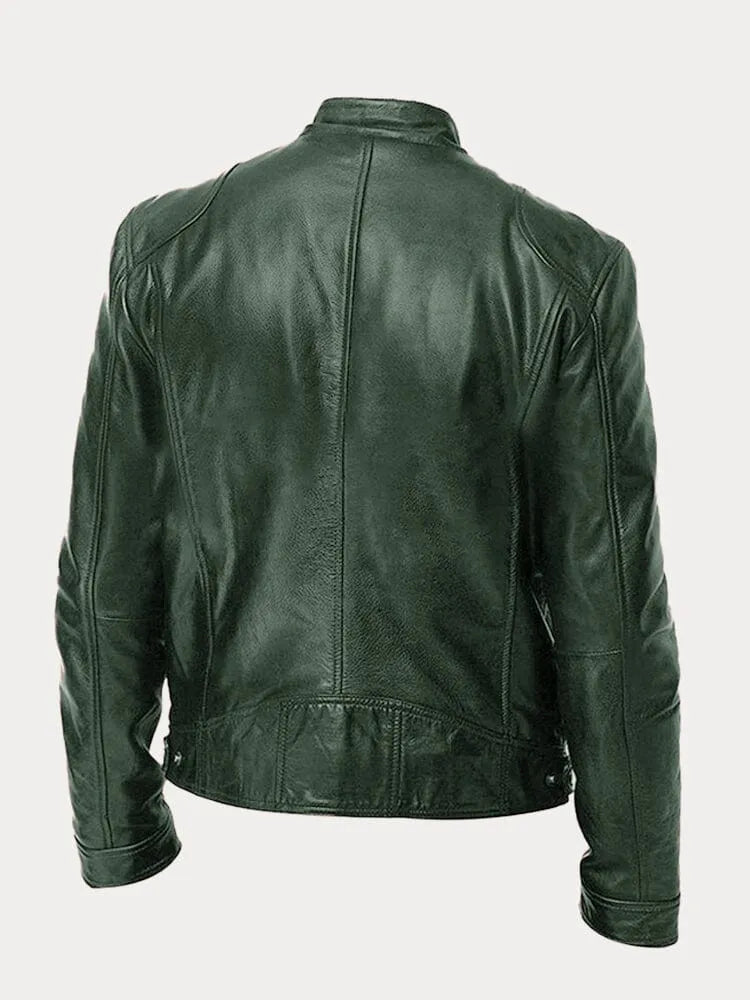Côme | Blouson Motard Homme Effet Cuir à Col Montant Doublé - vue 3