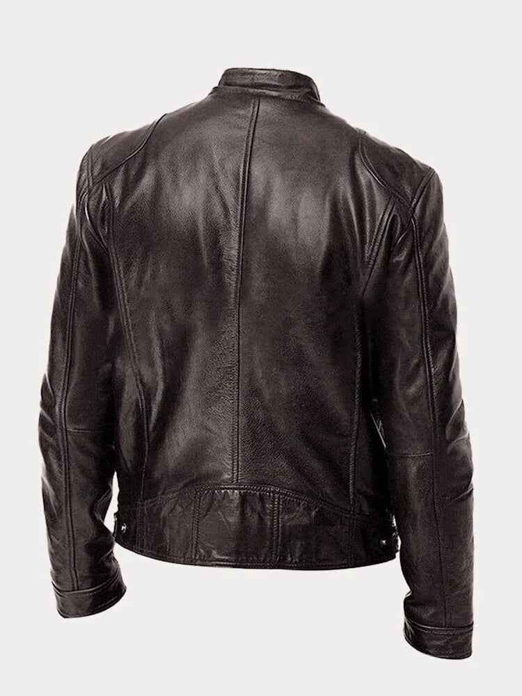 Côme | Blouson Motard Homme Effet Cuir à Col Montant Doublé - vue 6