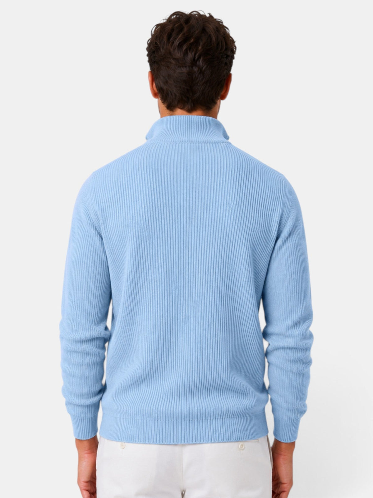 Désiré | Pull Homme Côtelé à Col Zippé Coupe Décontractée - vue 3