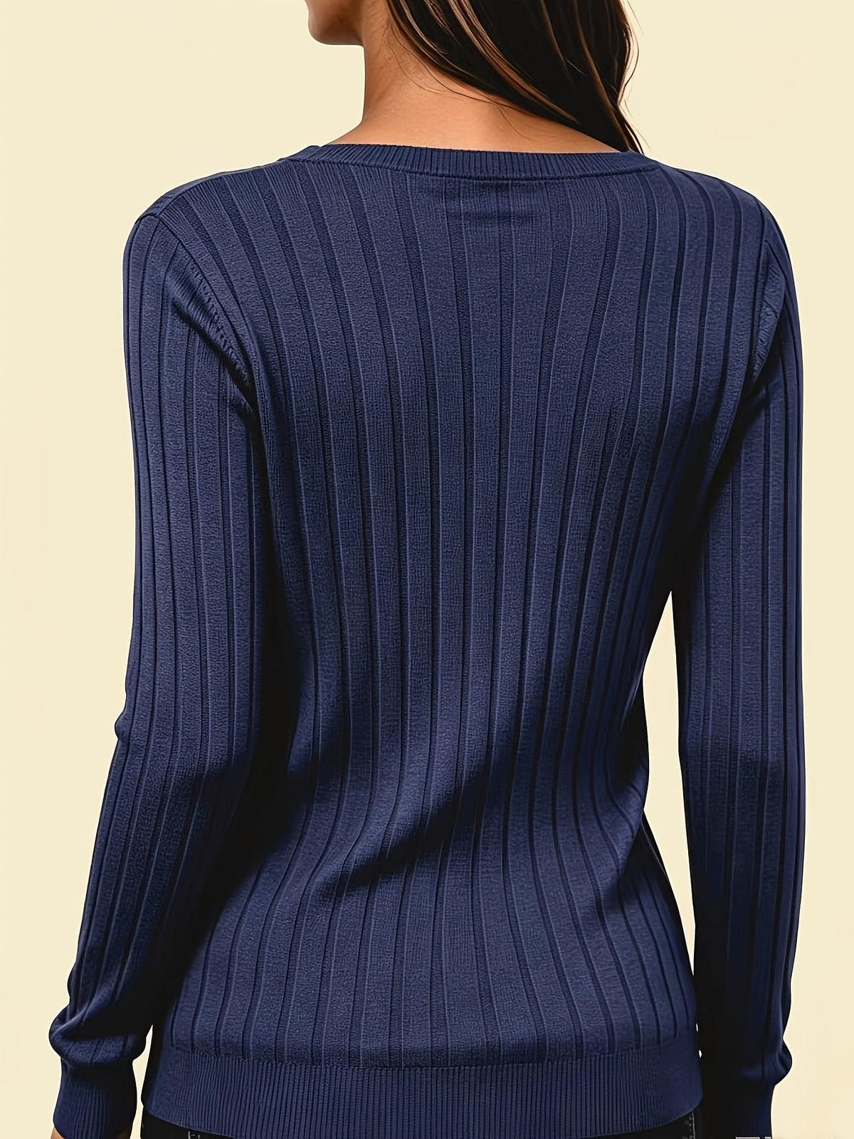 Ines Paris | Pull femme côtelé col V texture brossée