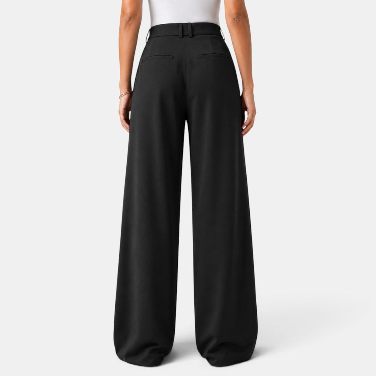 Estelle | Pantalon Habillé Femme Taille Haute à Jambe Large et Pinces - vue 6