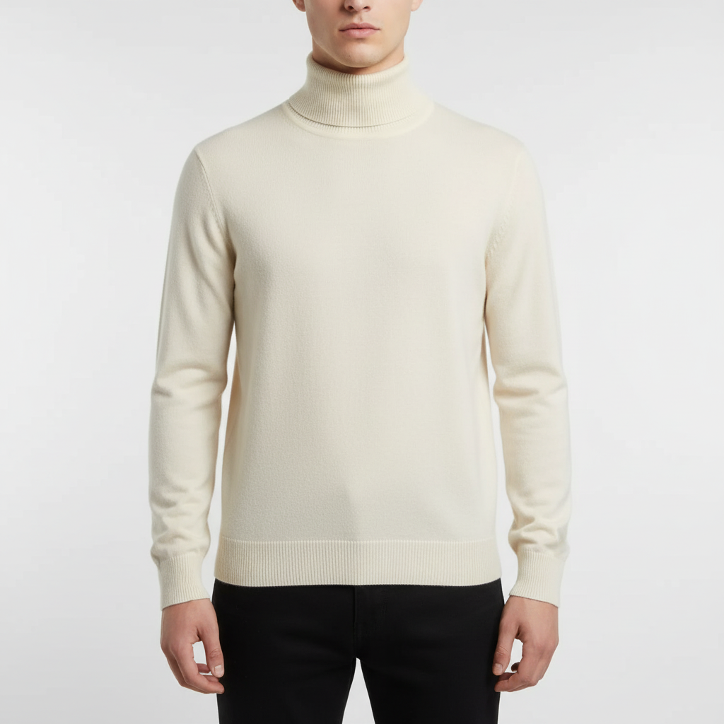 Florian | Pull Col Roulé Homme Coupe Droite au Toucher Cachemire - vue 7